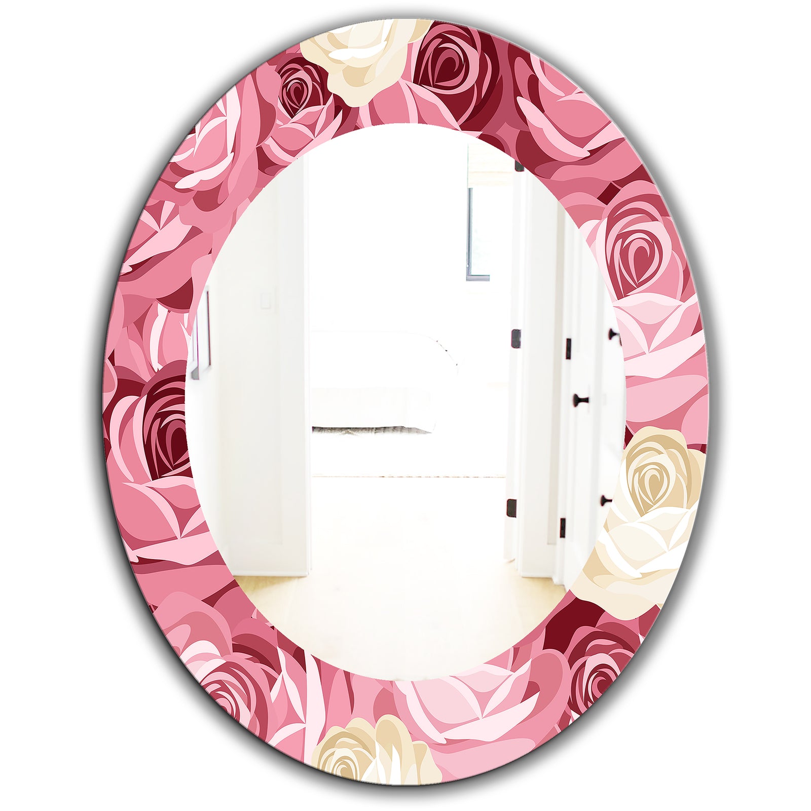 Pink Blossom 29 - Traditional Mirror - Oval or Round Wall Mirror