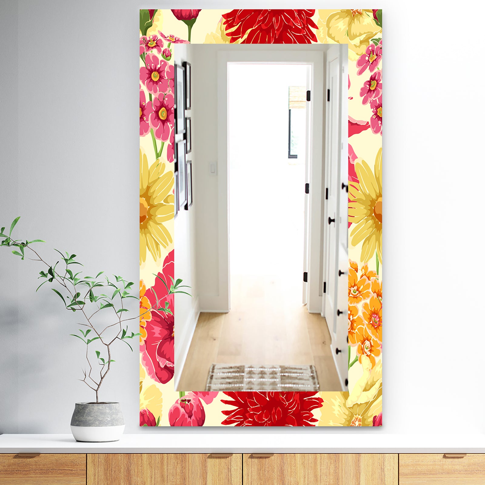 Pink Blossom 30 - Traditional Mirror - Wall Mirror