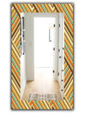 Retro Square Waves - Bohemian and Eclectic Mirror - Frameless Modern Wall Mirror