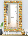 Retro Square Waves - Bohemian and Eclectic Mirror - Frameless Modern Wall Mirror