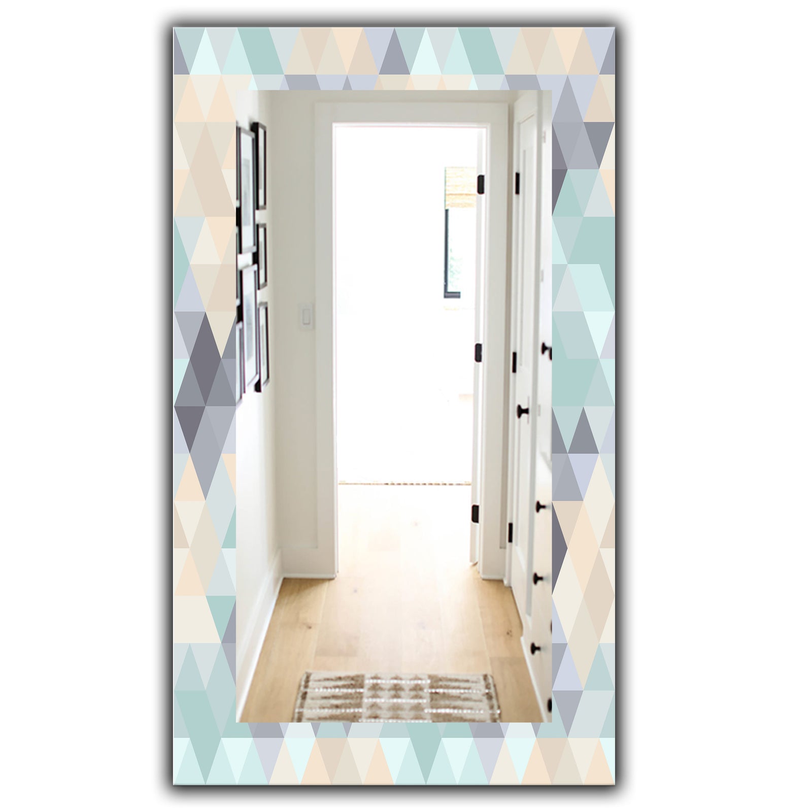 Triangular Colourfields 28 - Modern Mirror - Frameless Wall Mirror