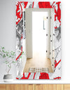 Drawing Of Paris With Red Keys - Traditional Mirror - Frameless Vanity Mirror