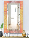 Yellow and Pink Striped Pattern - Modern Mirror - Frameless Wall Mirror