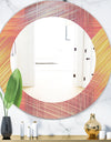 Yellow and Pink Striped Pattern - Modern Mirror - Frameless Oval or Round Wall Mirror