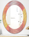 Yellow and Pink Striped Pattern - Modern Mirror - Frameless Oval or Round Wall Mirror