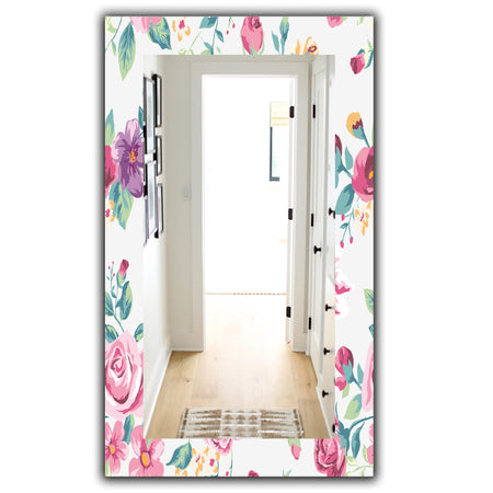 Pink Blossom 31 - Traditional Mirror - Frameless Wall Mirror
