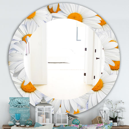 Daisy Hearts Close - Traditional Mirror - Frameless Oval or Round Wall Mirror