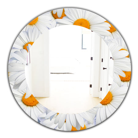 Daisy Hearts Close - Traditional Mirror - Frameless Oval or Round Wall Mirror