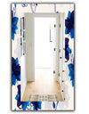 Abstract Blue Flowers - Traditional Mirror - Frameless Wall Mirror