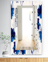 Abstract Blue Flowers - Traditional Mirror - Frameless Wall Mirror