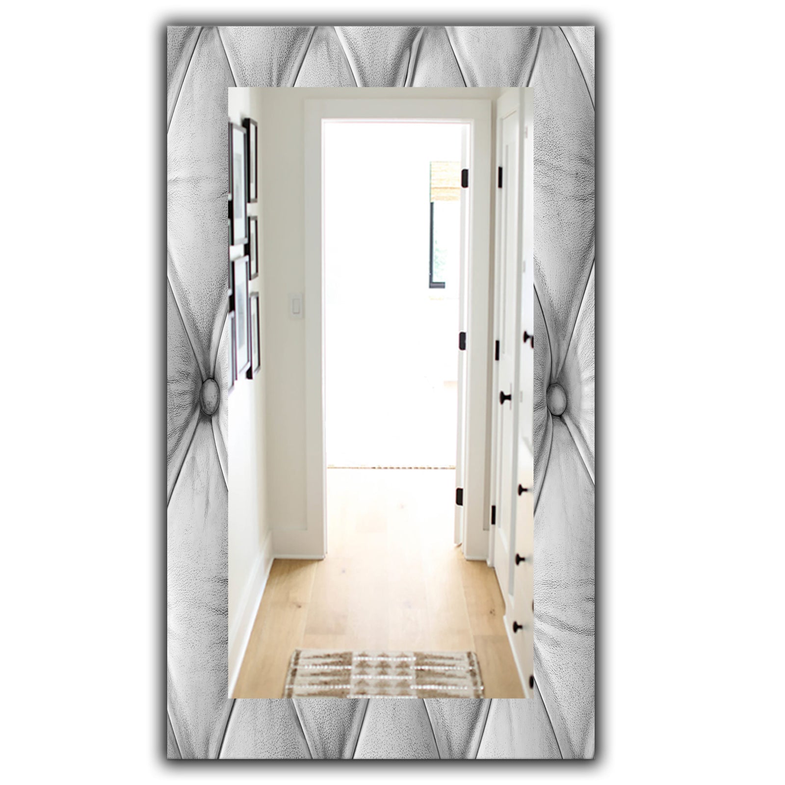 Luxury Classic Leather Pattern - Bohemian and Eclectic Mirror - Frameless Vanity Mirror