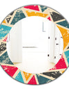 Triangular Colourfields 29 - Modern Mirror - Frameless Oval or Round Wall Mirror
