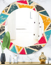 Triangular Colourfields 29 - Modern Mirror - Frameless Oval or Round Wall Mirror