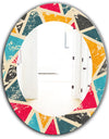Triangular Colourfields 29 - Modern Mirror - Frameless Oval or Round Wall Mirror