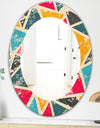 Triangular Colourfields 29 - Modern Mirror - Frameless Oval or Round Wall Mirror