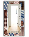 Buttons On Squared Patchwork - Traditional Mirror - Frameless Wall Mirror