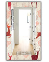 Patterned Christmas Deers - Traditional Mirror - Frameless Wall Mirror