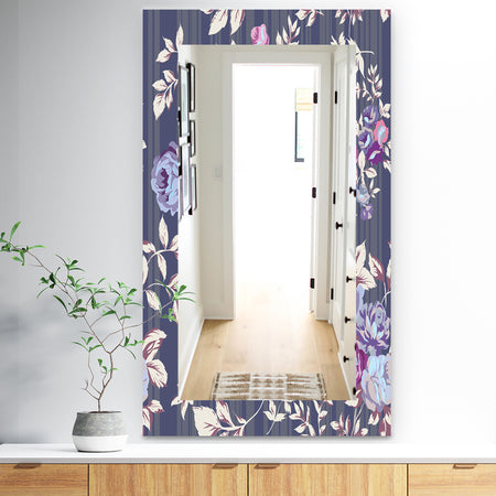 Blue Roses - Traditional Mirror - Frameless Wall Mirror