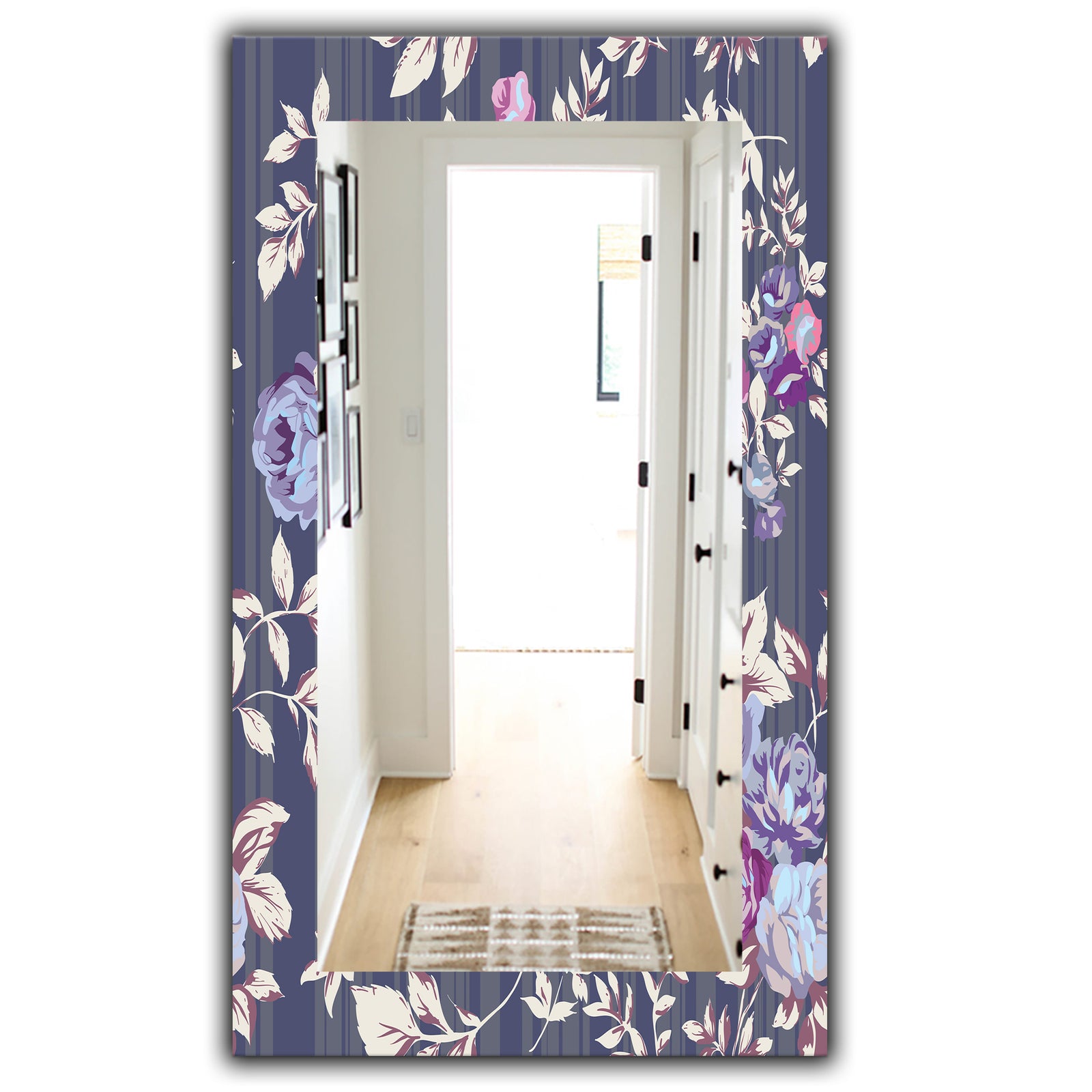 Blue Roses - Traditional Mirror - Frameless Wall Mirror