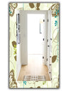 Vintage Blue Butterfly On Brown Leaves - Traditional Mirror - Frameless Wall Mirror