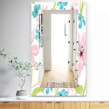 Pink Blossom 32 - Traditional Mirror - Frameless Wall Mirror