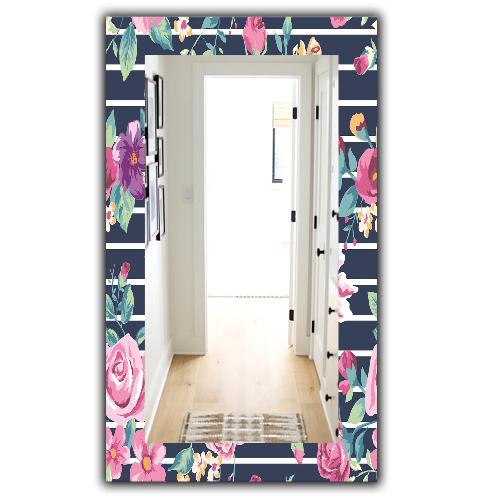 Pink Blossom 33 - Traditional Mirror - Frameless Wall Mirror