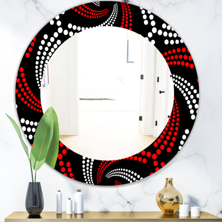 Obsidian Impressions 7 - Bohemian and Eclectic Mirror - Frameless Oval or Round Wall Mirror