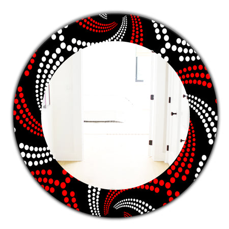 Obsidian Impressions 7 - Bohemian and Eclectic Mirror - Frameless Oval or Round Wall Mirror