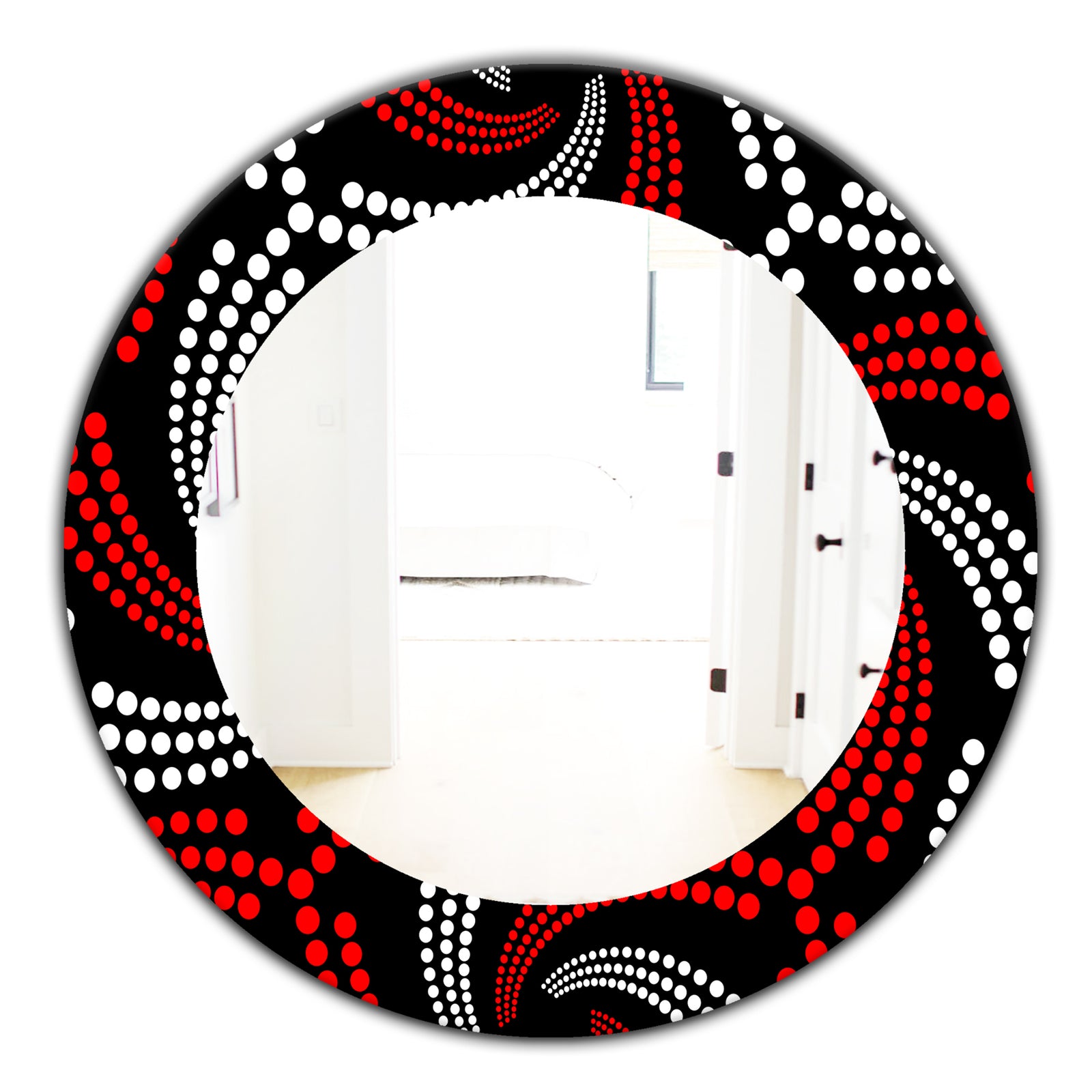 Obsidian Impressions 7 - Bohemian and Eclectic Mirror - Frameless Oval or Round Wall Mirror