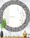 Black & White 3 - Modern Mirror - Frameless Contemporary Oval or Round Wall Mirror