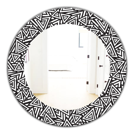 Black & White 3 - Modern Mirror - Frameless Contemporary Oval or Round Wall Mirror