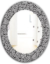 Black & White 3 - Modern Mirror - Frameless Contemporary Oval or Round Wall Mirror