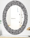 Black & White 3 - Modern Mirror - Frameless Contemporary Oval or Round Wall Mirror
