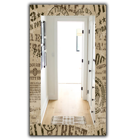 Military Badges Vintage - Traditional Mirror - Frameless Vanity Mirror