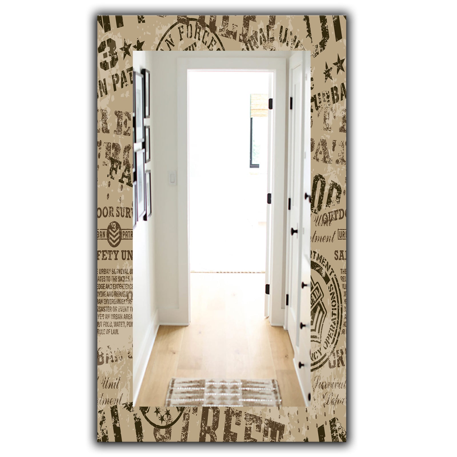 Military Badges Vintage - Traditional Mirror - Frameless Vanity Mirror