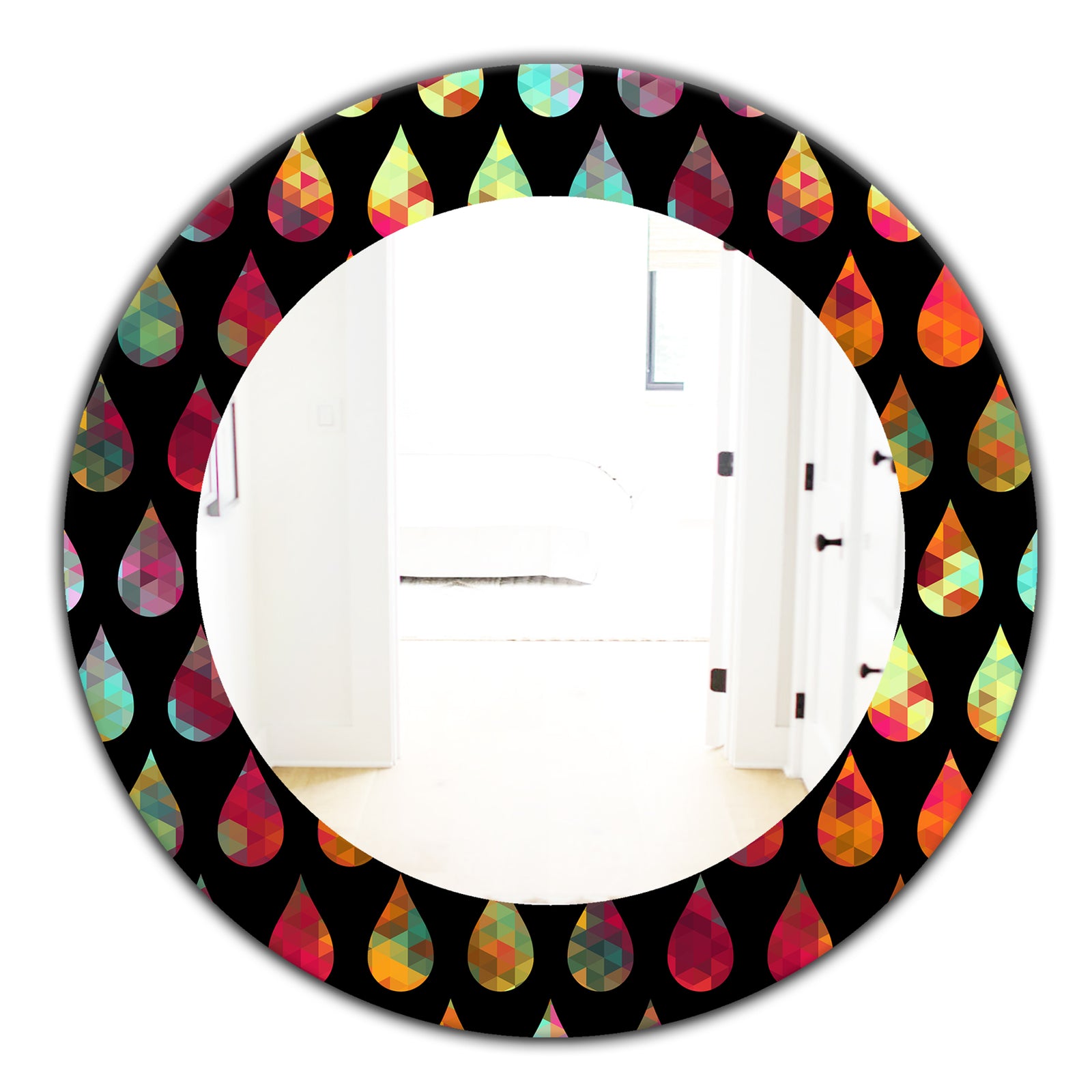 Obsidian Impressions 8 - Modern Mirror - Frameless Oval or Round Wall Mirror