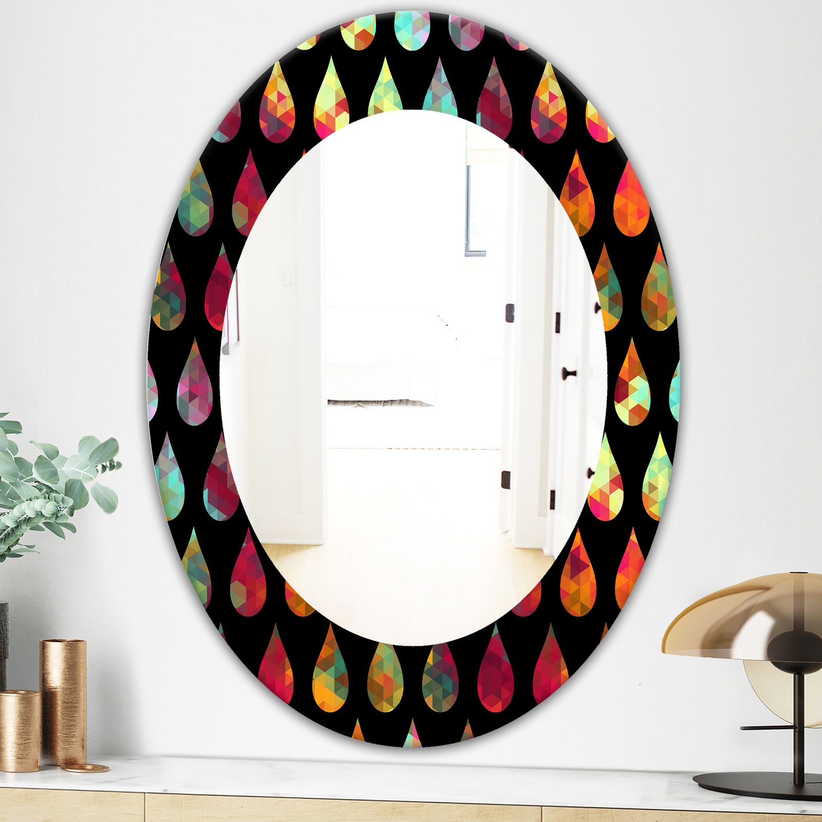 Obsidian Impressions 8 - Modern Mirror - Frameless Oval or Round Wall Mirror