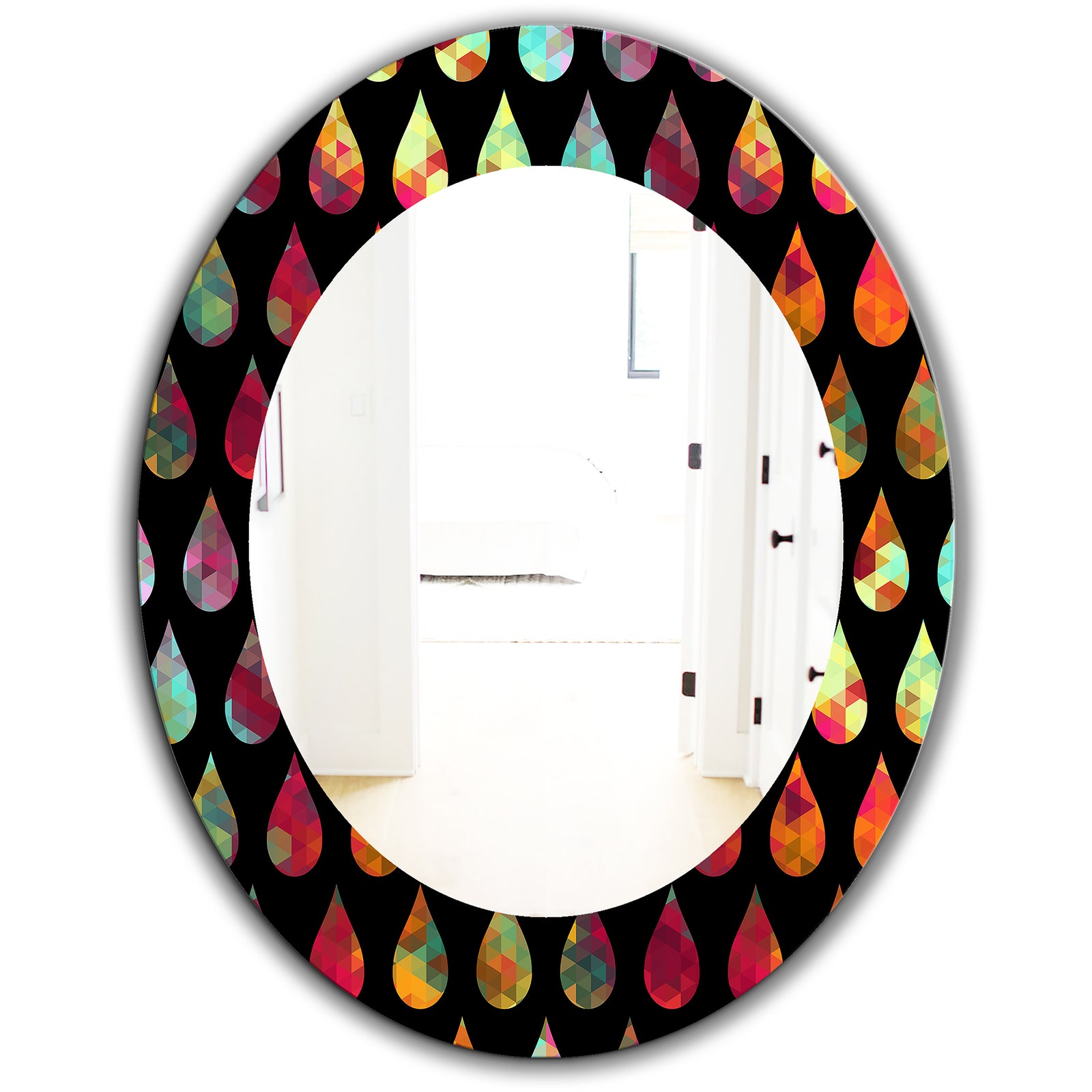 Obsidian Impressions 8 - Modern Mirror - Frameless Oval or Round Wall Mirror