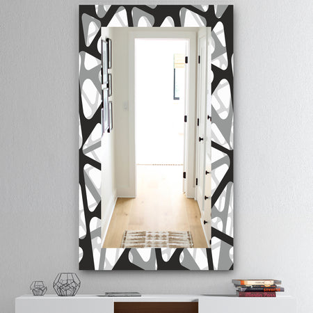 Black & White 4 - Mid-Century Modern Mirror - Frameless Wall Mirror