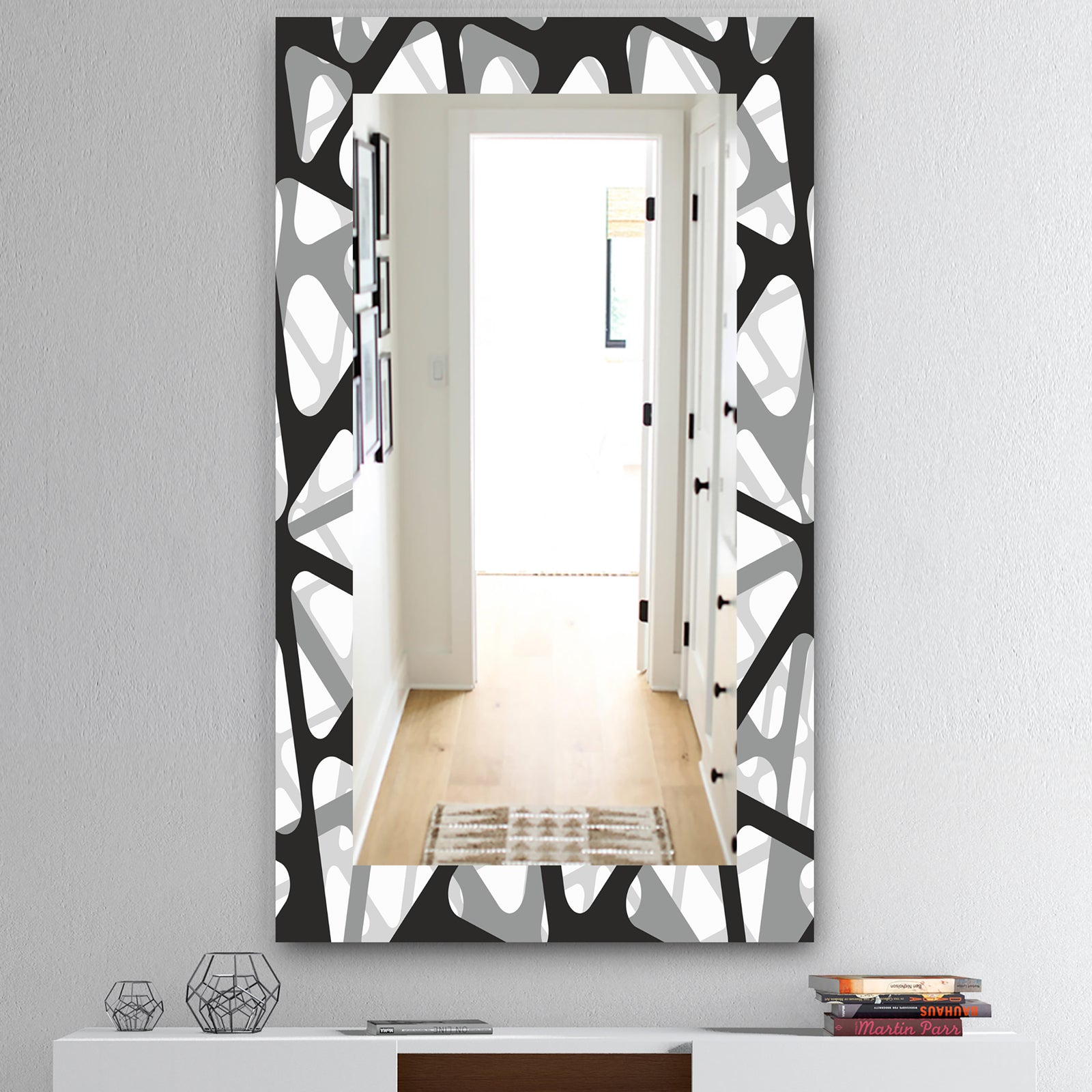 Black & White 4 - Mid-Century Modern Mirror - Frameless Wall Mirror