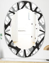 Black & White 4 - Mid-Century Modern Mirror - Frameless Oval or Round Wall Mirror