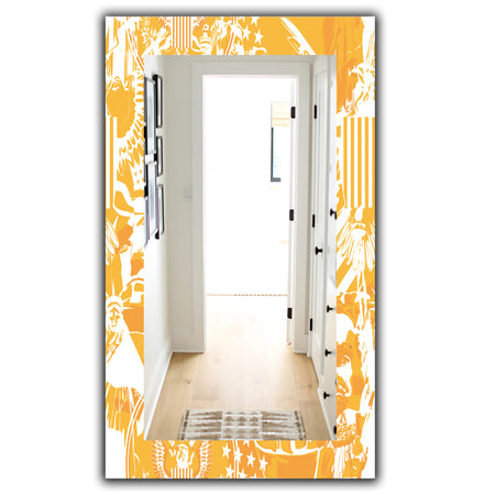 Retro Us Statue Of Liberty Eagle - Traditional Mirror - Frameless Wall Mirror