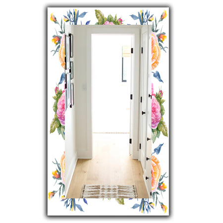 Pink Blossom 34 - Traditional Mirror - Frameless Wall Mirror