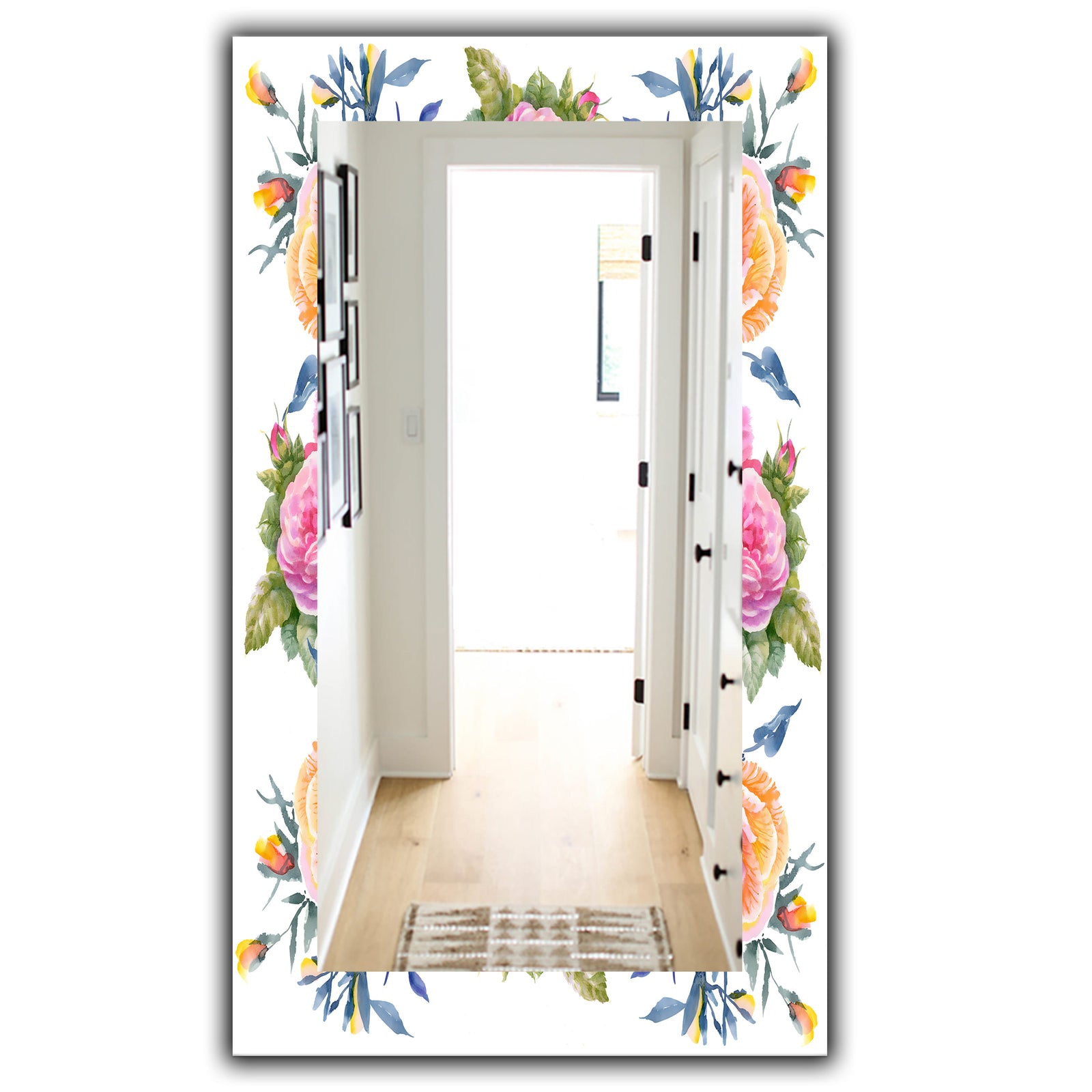 Pink Blossom 34 - Traditional Mirror - Frameless Wall Mirror