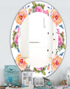 Pink Blossom 34 - Traditional Mirror - Frameless Oval or Round Wall Mirror