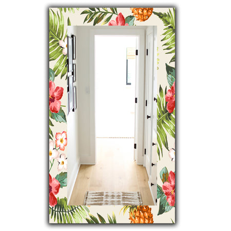 Tropical Mood Pineapple 7 - Bohemian and Eclectic Mirror - Frameless Wall Mirror