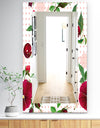 Pansies Cherries and Roses On Pink Dotted - Traditional Mirror - Frameless Wall Mirror