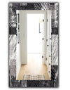 Handdrawn Vintage Lines In Shades Of Gray - Bohemian and Eclectic Mirror - Modern Wall Mirror