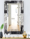 Handdrawn Vintage Lines In Shades Of Gray - Bohemian and Eclectic Mirror - Modern Wall Mirror