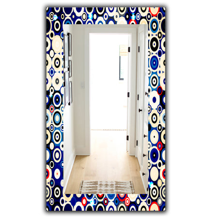 Retro Stars and Dots In Disco Style - Bohemian and Eclectic Mirror - Modern Wall Mirror